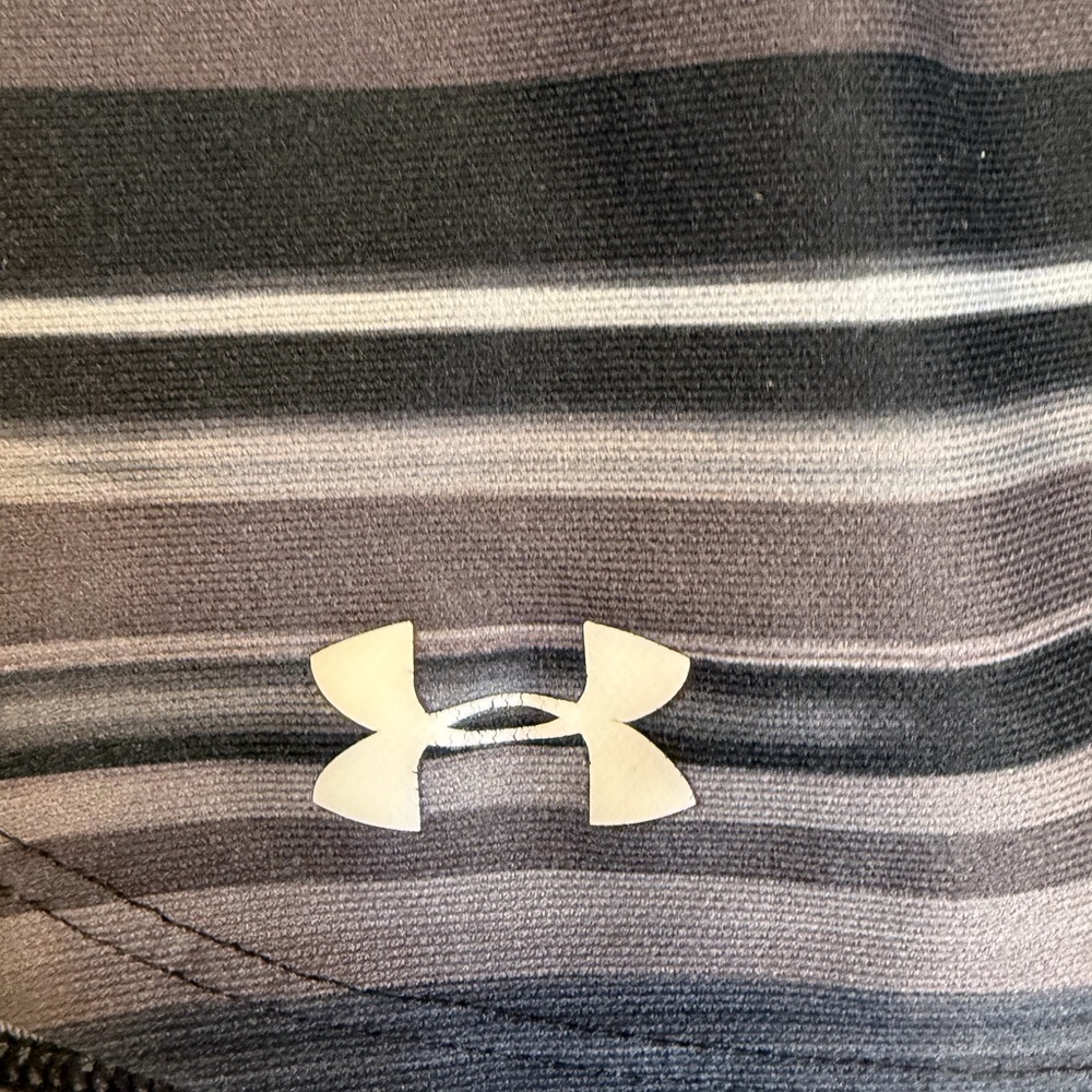 Under‎ Armour Women's Striped Black and Gray Athletic Shorts - Picture 4 of 4